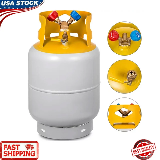 Refrigerant Recovery Cylinder Tank W/ Double Valves Laboratory 30 lbs 400 Psi US