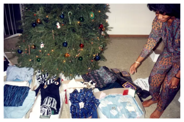 1990s African American Girl Open Christmas Vintage California