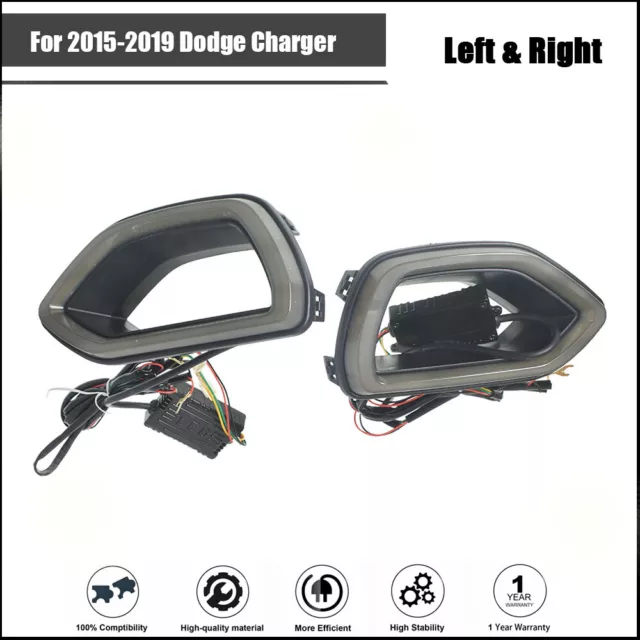 LED Smoke Grille Lights Front L & R for Dodge 2015-2019 Charger SRT Scat Pack