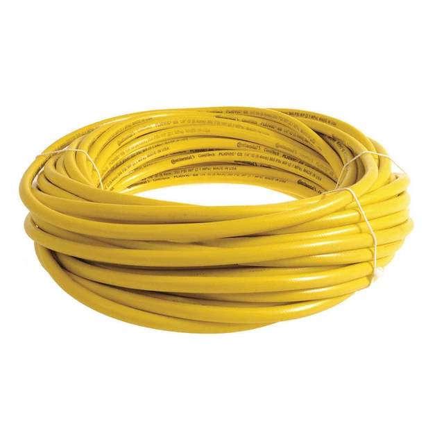 CONTINENTAL PLY03830-50 Air Hose,3/8" ID x 50 ft.,Yellow