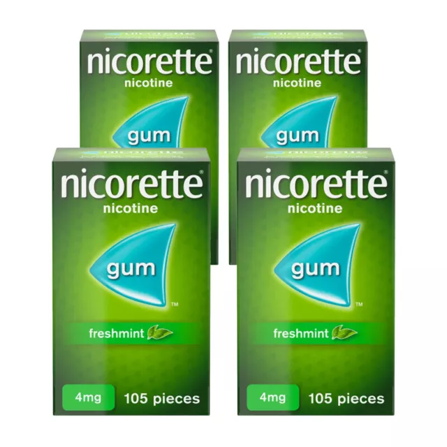 Nicorette 4mg Freshmint Gum - 105 pieces x 4