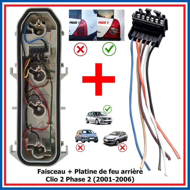 Placa Portalámparas Para Luz Trasera Renault Clio 2 Phase 1 - Lado Izquierdo Y Derecho - Usado Original