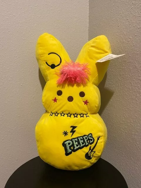 PEEPS 15" Yellow EASTER Emo Punk Love Bunny Plush RARE 2023