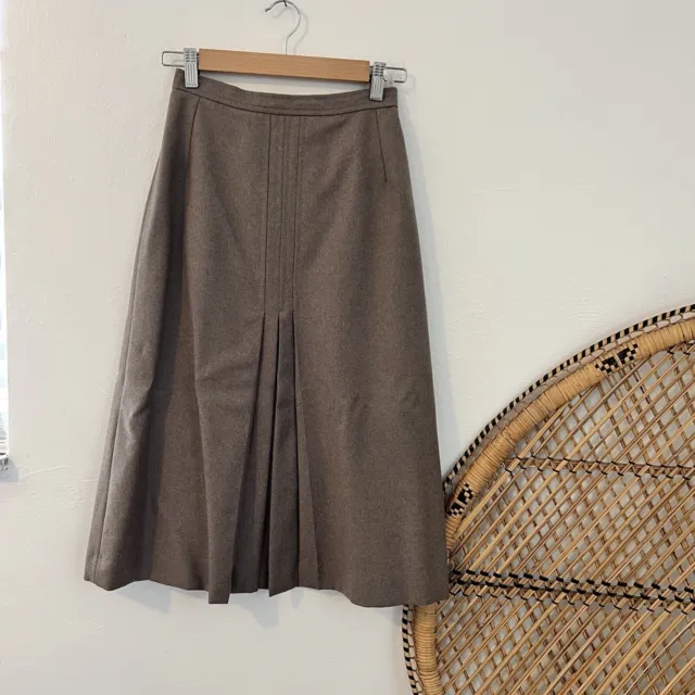 vintage forecaster tan union made wool Knee Length skirt