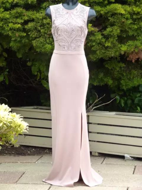 LIPSY Dusky Pink Sequin Maxi Dress Size 12 UK Evening Wedding Cocktail Ball PROM