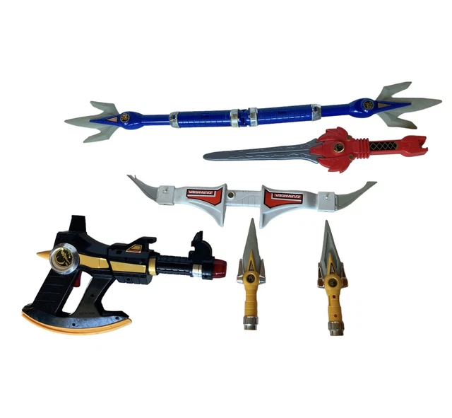 Power Ranger Weapons 1993 MIGHTY MORPHIN Power Rangers complete weapon set USED BANDAI ...