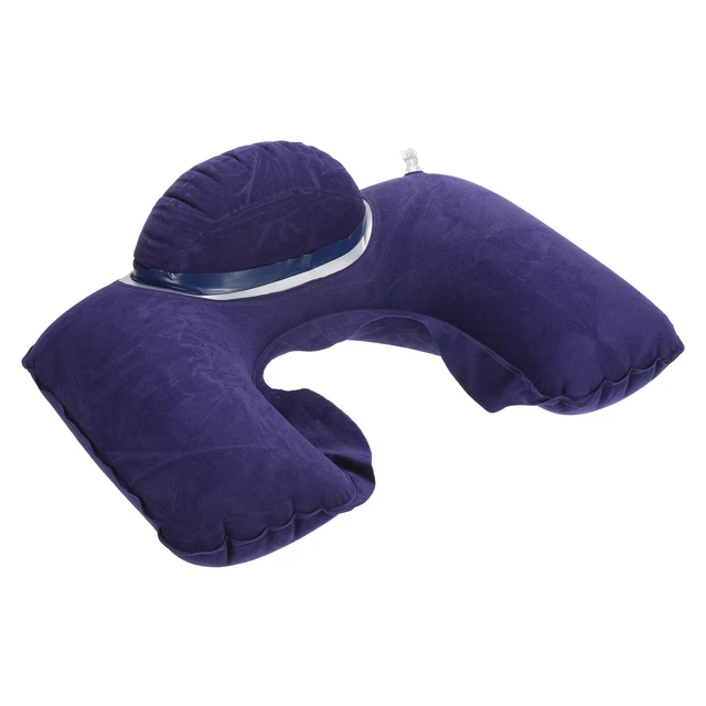 Travel Neck Pillow, Inflatable U Shaped Pillow for Airplane Office, Blue