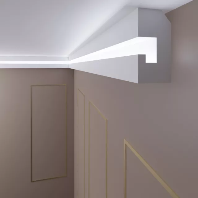 4 METER LED Zierleiste Weiß Stuckleiste für indirekte Beleuchtung XPS  OL-16A EUR 26,25 - PicClick DE