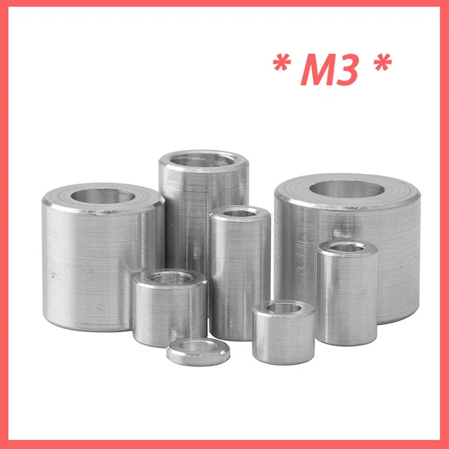 M3 Aluminium Stand Off Spacers Collar Bonnet Raiser Bushes Washers 2mm - 20mm