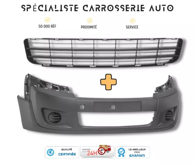 PARE CHOC AVANT FIAT SCUDO + GRILLE CENTRALE DE 2007 au 04/2016 Réf 7401FQ