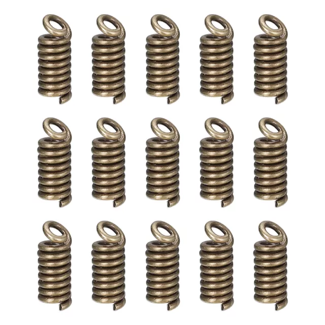 500Pcs Coil Cord Ends, 3.5x8.5mm Iron Spring Tube Cap Clasps Bronze Tone