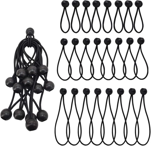 Heavy Duty Ball Bungee Cords for Tiebacks, 24 Piece