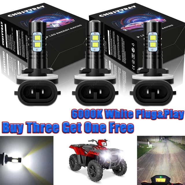 3x 881 LED Headlight Bulbs For Polaris Sportsman 500 550 570 600 700 800 850 XP