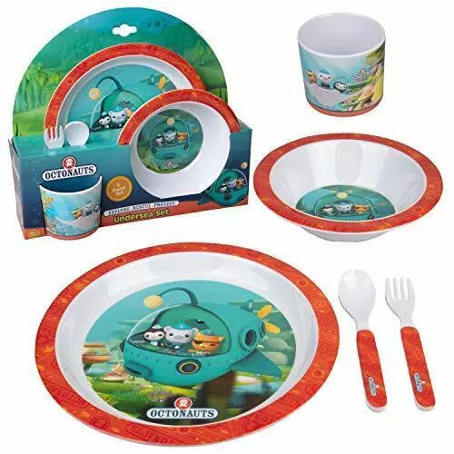 Octonauts 5 Pc Kids Plates Mealtime Feeding Set for Toddlers - BPA Free