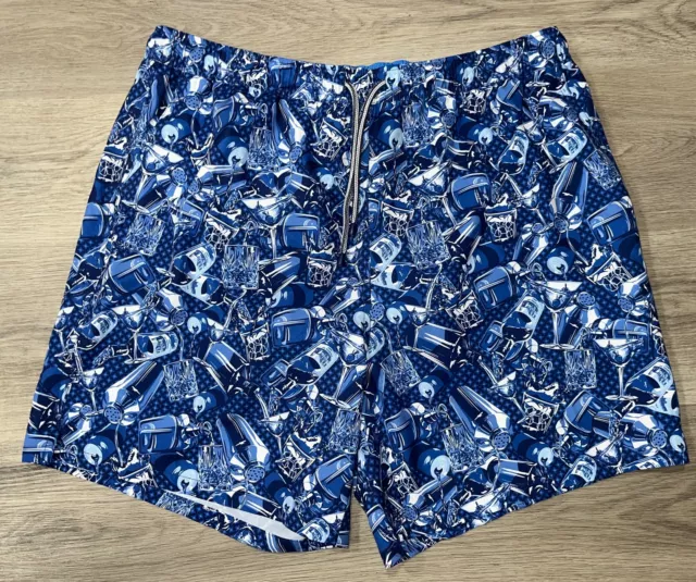 Peter Millar Swim Trunks Men Large Blue Cock Ensemble Seaside Collection Lined