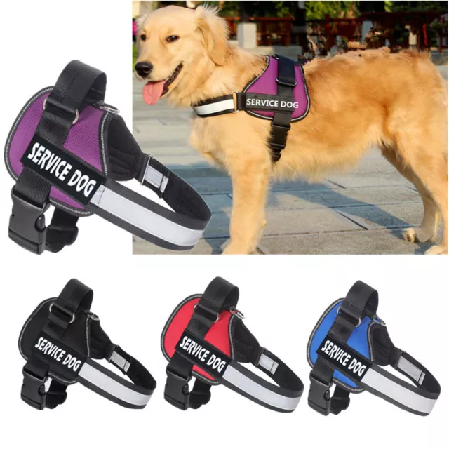 Reflective Service Dog Harness Mesh Vest With Removable 2 Patches Emotional ESA