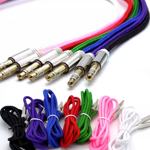 Headphone Aux Cable Audio Lead 3.5mm Jack to Jack Stereo Phone PC Car Male 1m