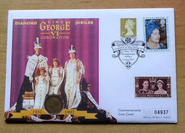 King George Vi Coronation 1937 Threepenny Bit Commemorative Postal Coin Cover