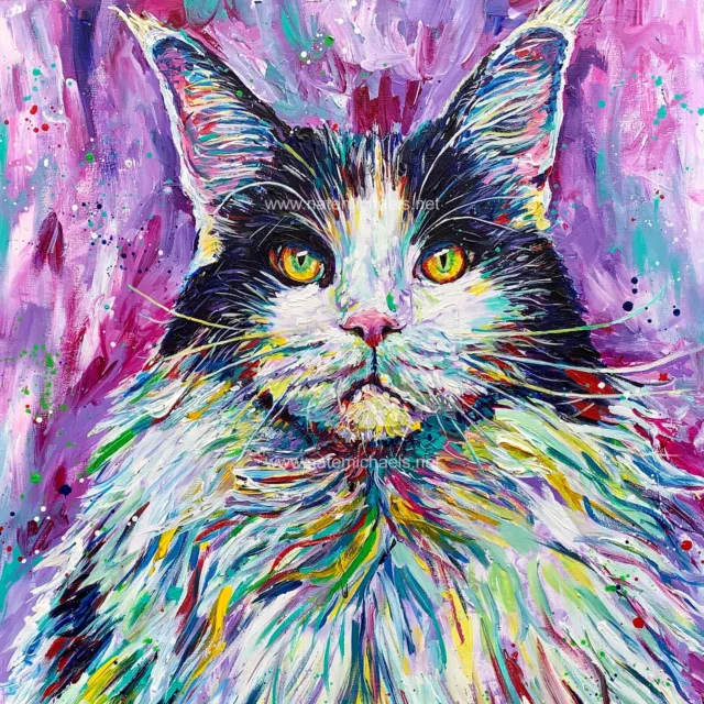 "Louie" / Maine Coon, Majestic, Cat - Fine Art Print / Poster / Acrylic Painting