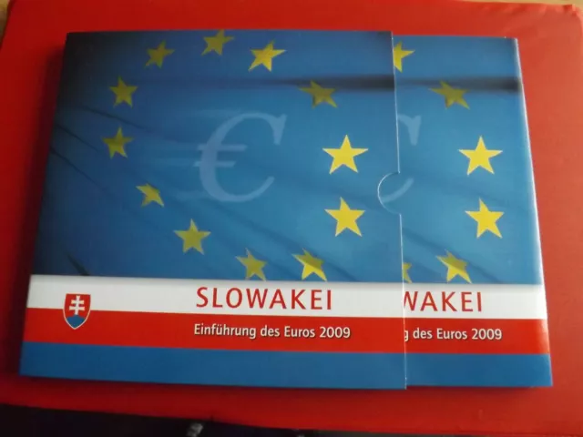 * Slowakei Euro (KMS) Kursmünzensatz 2009 in  Folder mit Briefmarken*(Ki.18)