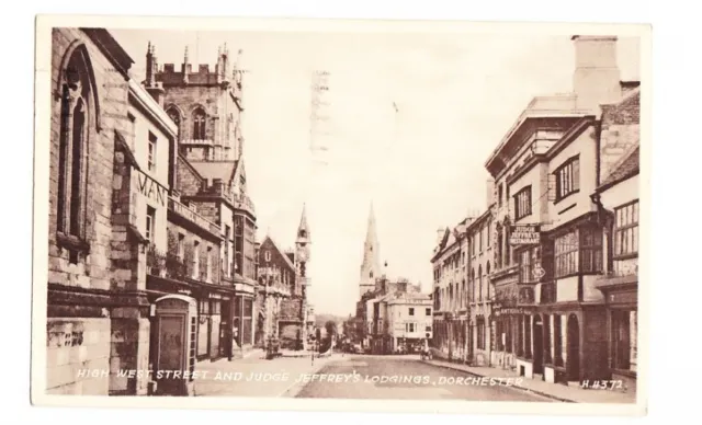 Vintage Postcard High West Street & Judge Jeffrey's Lodgings Dorchester Dorset