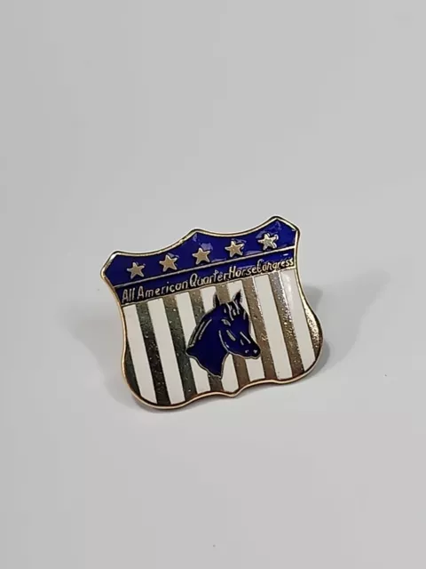 The All American Quarter Horse Congress Membership Lapel Pin Blue & Gold Colors