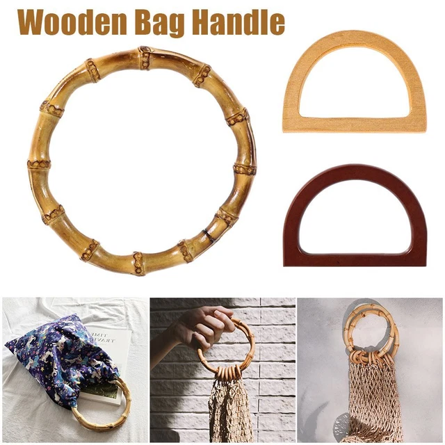 Straps O/D Shaped Purse Bags Wooden Bag Handle Handbag Tote Handles Replacement
