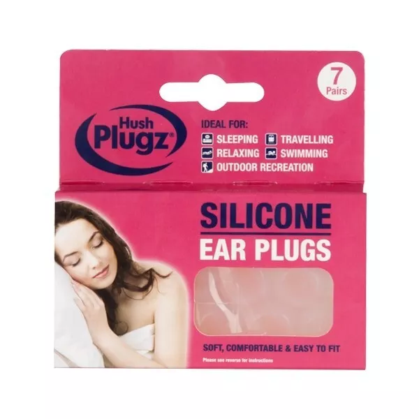 Hush Plugz Silicone Earplugs - 7 Pair Pack (FREE UK P&P)