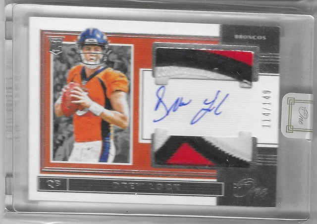 2019 Panini One Drew Lock 114/149 Autograph Patch Rookie DENVER BRONCOS
