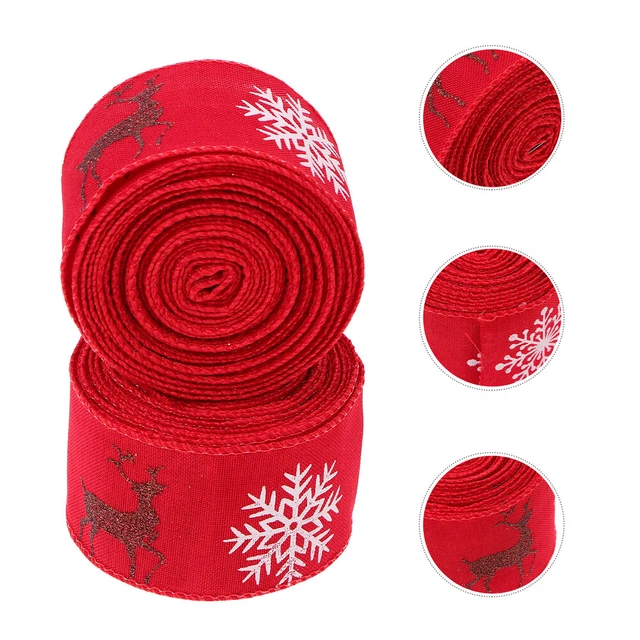 vintage ribbon roll 2 stücke Geschenk Geschenk-Band Schneeflocke Elch Verpackung