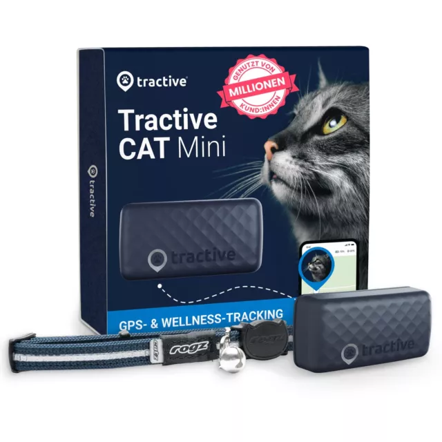 Tractive CAT Mini GPS Tracker für Katzen, Marktführer, Live-Ortung, Positions...