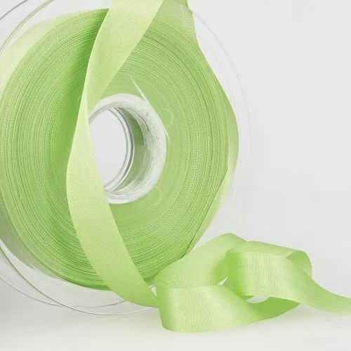 Stephanoise Fine Silk Ribbon Nile Green 7mm - per metre