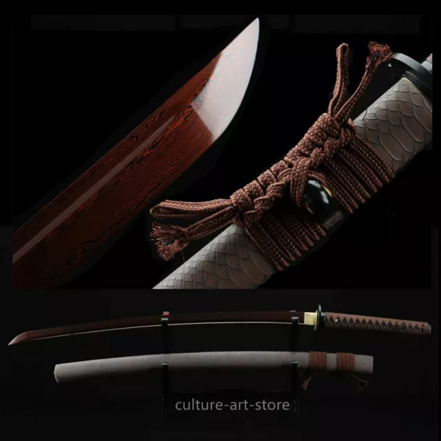 Red Blood Folded Steel Real Japanese Katana Samurai Sword Sharp Blade Full Tang