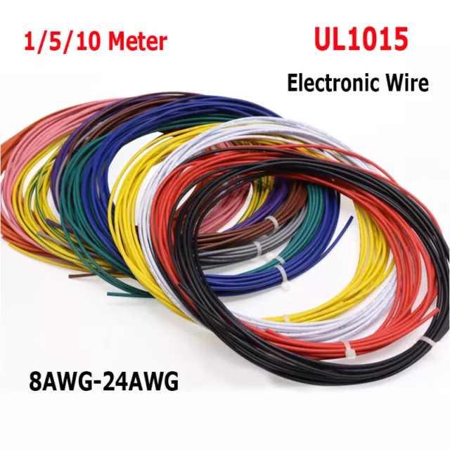 8AWG~24AWG UL1015 Tinned Copper Electronic Wire 11-Colors High Temperature 600V