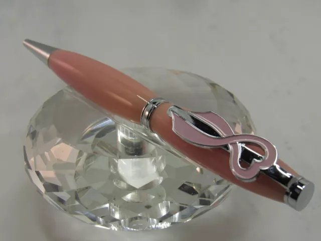 Stunning Handmade High Quality Breast Cancer Pink Acrylic Twist Ball Point Pen