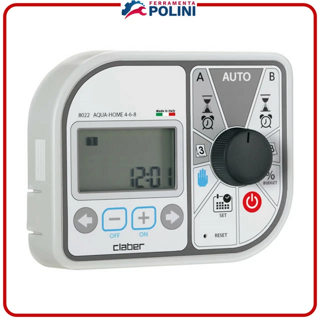 Claber 8022 Centralina/Programmatore Aqua-Home 4-6-8 Per Irrigazione Giardino
