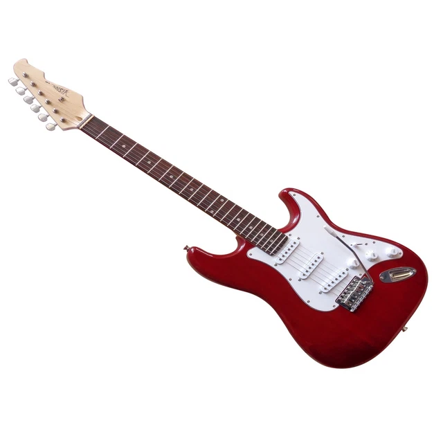 Guitare électrique MSA ST5 rouge foncé, corps en bois massif, top choix, avec câble de connexion !n 2