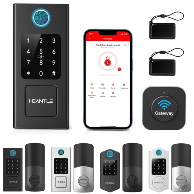 Fingerprint Door Lock Keyless Entry Digital Keypad Smart Deadbolt Bluetooth APP