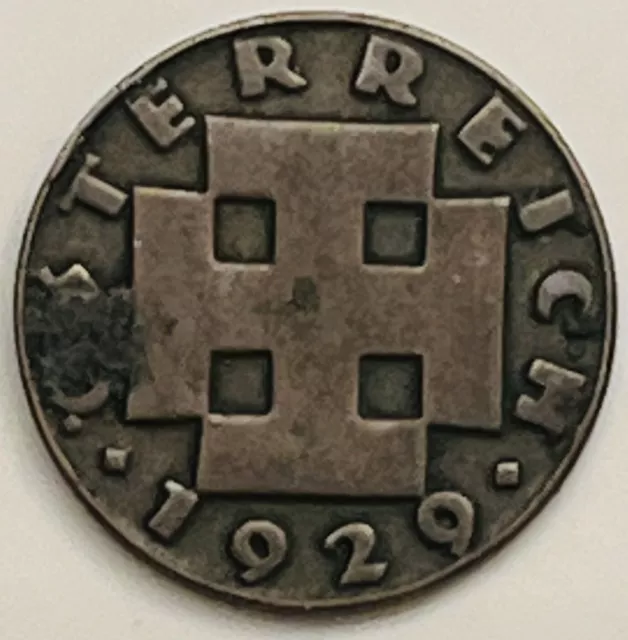 1929 Austria 2 Groschen KM# 2836 Circulated Condition