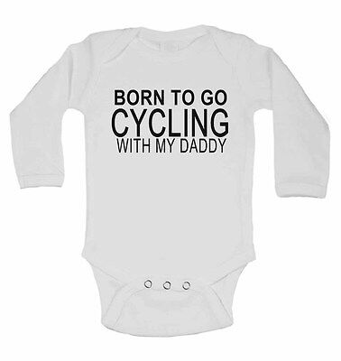 Born to Go Ciclismo with My Daddy Di Cotone A Manica Lunga Bambino Body
