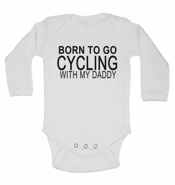 Gilet bambino Born To Go Cycling with My Daddy a maniche lunghe in cotone per ragazzi e ragazze