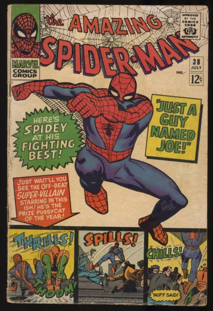 Amazing Spider-Man #38 VG 4.0 2nd Mary Jane! Last Ditko issue! Marvel 1966