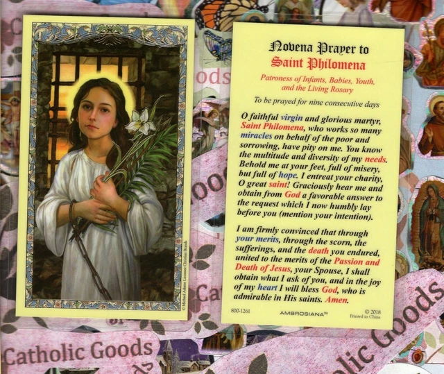 NOVENA PRAYER TO Saint Philomena Laminated Holy Card 8001261 1.60