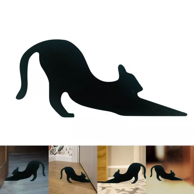 Door Bottom Halloween Black Cat Door Stop Wooden Home Decor  Home