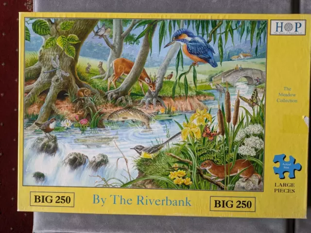 House Of Puzzles Hop Big 250 Piece Jigsaw Puzzle  Complete By The River Bank