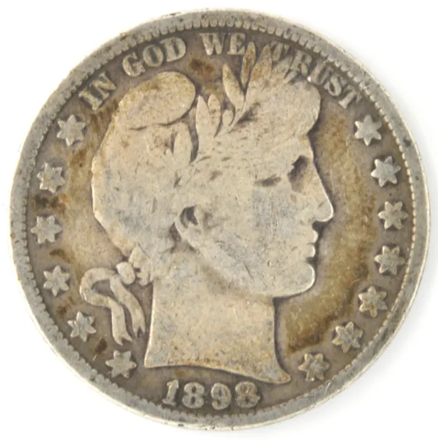 1898 Barber Half Dollar US .900 Silver 50 Cent Coin Philadelphia Mint