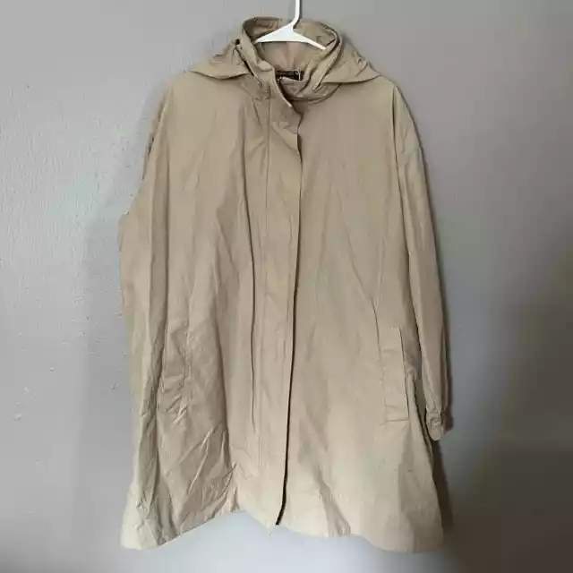 Eileen Fisher Windbreaker Rain Jacket Organic Cotton Nylon Womens Size XL