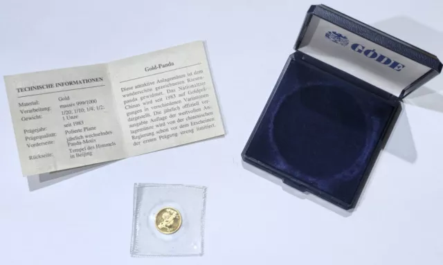 Goldmünze Gold Panda · 1996 · 5 Yuan · 1/20 OZ