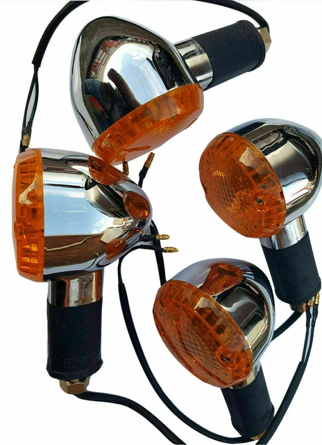 Jeu De Grilles De Phare Noir Et Chrome Pour Royal Enfield Classic 350/500
