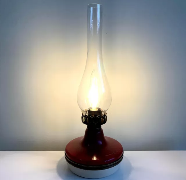 Electric Kerosene Shaped Table Lamp 1975 Soviet Vintage Home Office Decoration